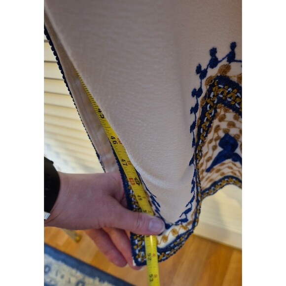 Vtg‎ Caftan Muumuu Dress Embroidered Maxi Tunic Boho Hippie Resort Wear M/L - Picture 12 of 15